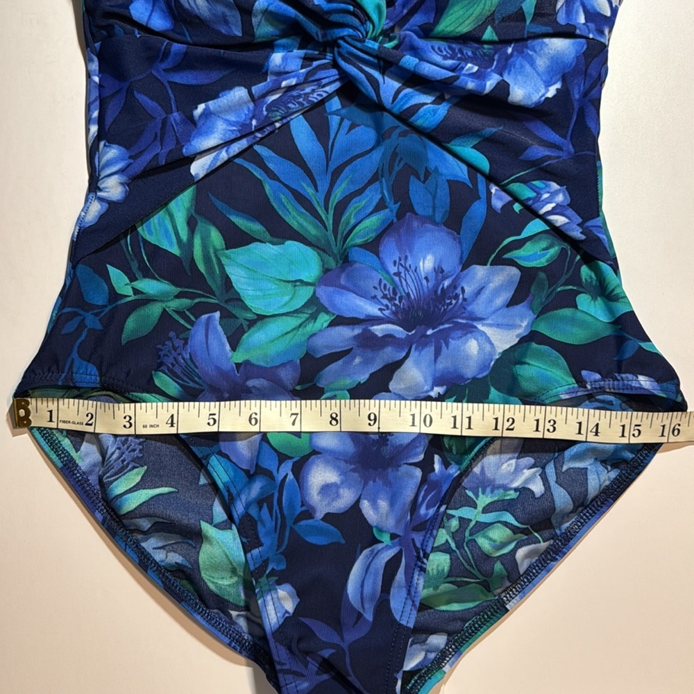 MIRACLESUIT Pandora Tropical Blue Floral One Piece Swimsuit size 12 - Picture 12 of 13